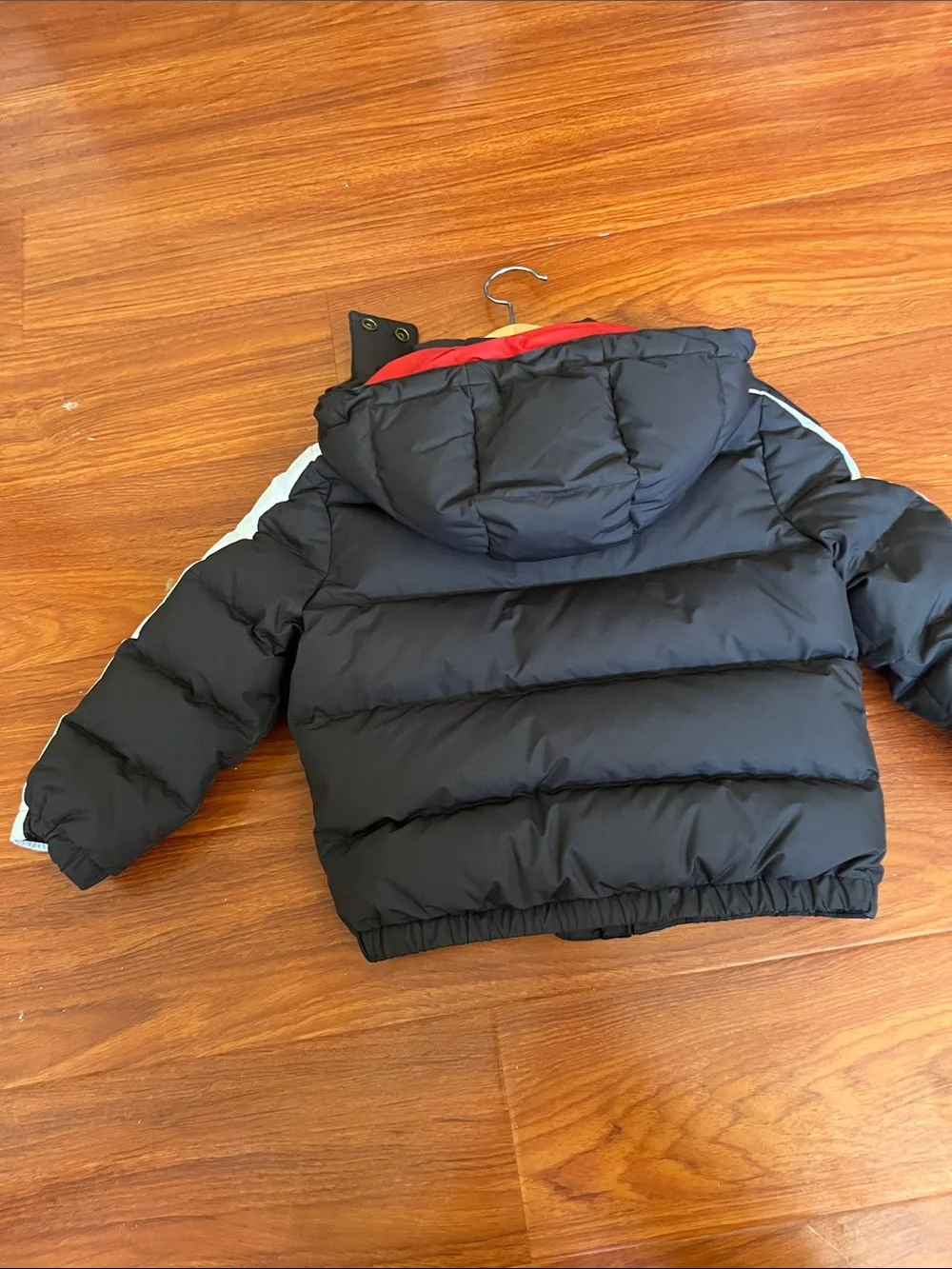Polo by Ralph Lauren Black Boys Puffer Jacket with Red Lining and Trim